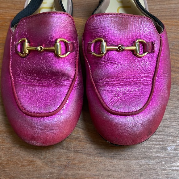 Gucci Kids princetown’s  -Children's Princetown metallic leather mule/ loafer - Picture 9 of 17